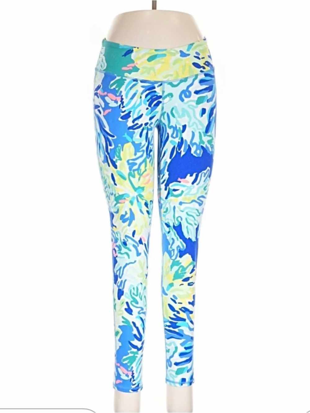 Lilly Pulitzer Aqua & Blue Floral Print Leggings